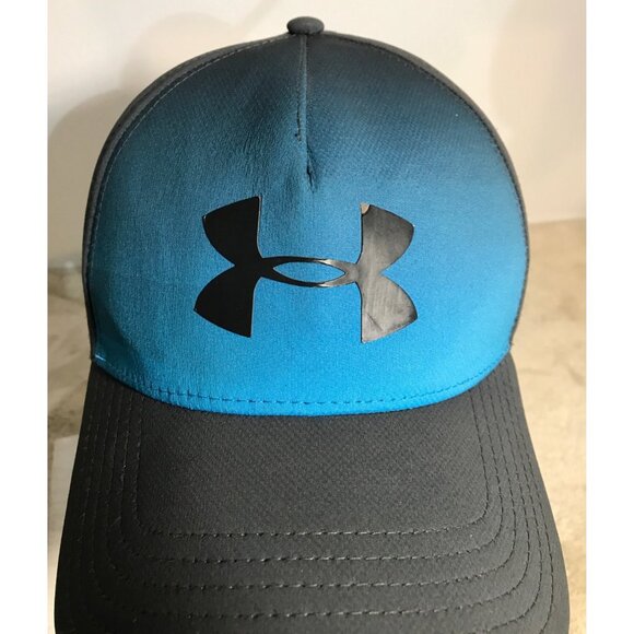Under Armour Baseball Cap Hat Blue Teal & Dark Gray Md/Lg Stretch Fit - Picture 7 of 11